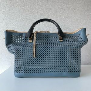 Authentic Chloe ‘Baylee’ leather tote bag in Blue